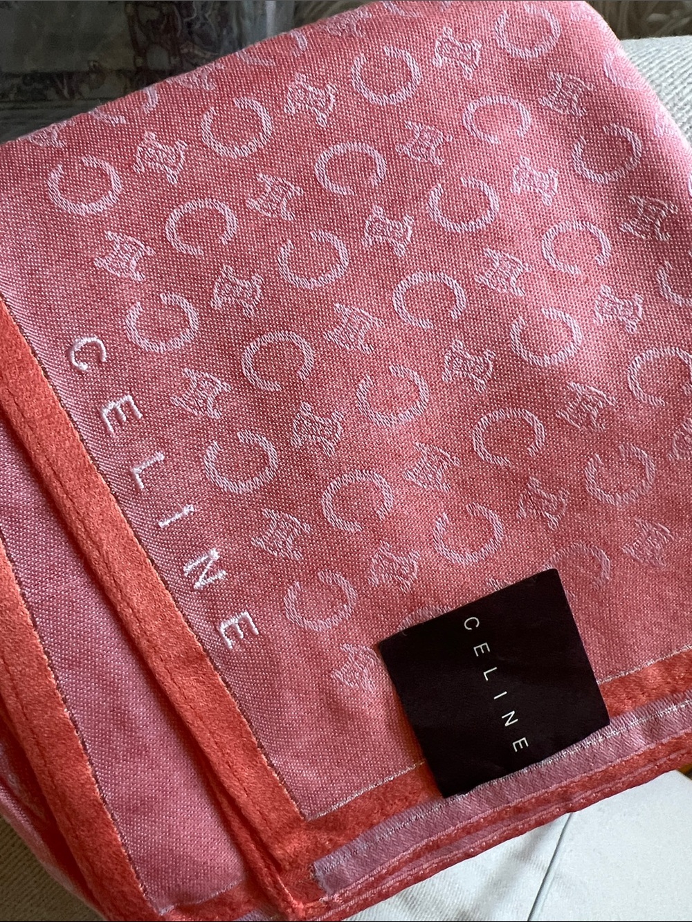 Celine Peach Monogram Scarf